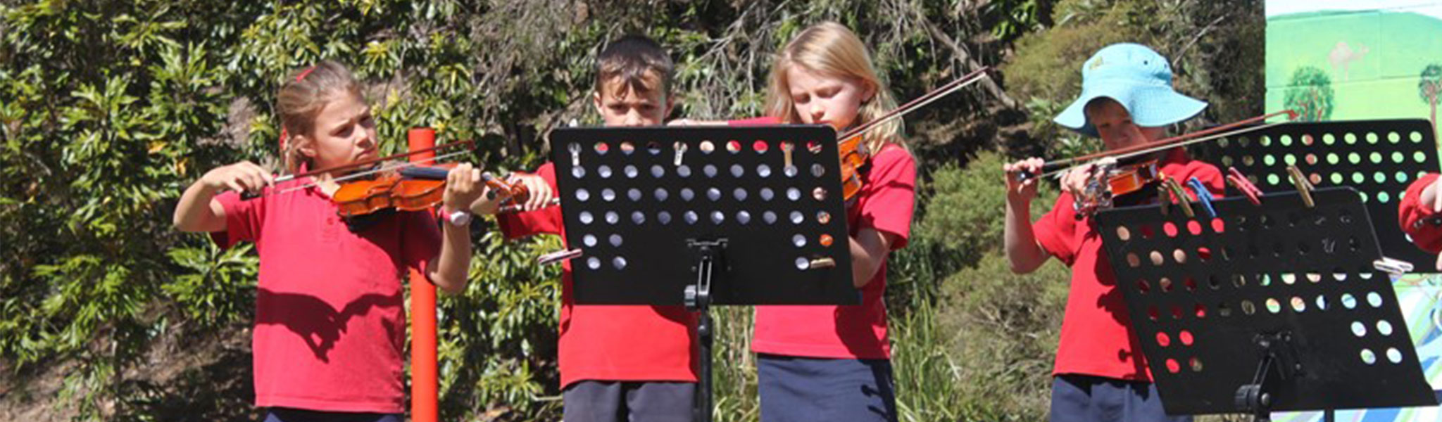 Upper Brookfield State School students playing musical instruments